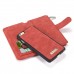 iPhone 6 6s 4.7 - CaseMe Vintage 2 in 1 Genuine Leather Flip Zipper Wallet Protective Cover Case - Red